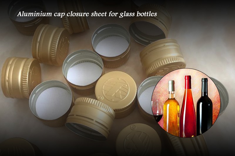 Aluminium cap closure sheet for glass bottles