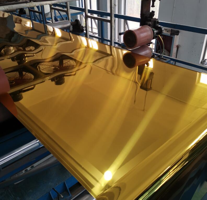 Aluminum coil sheet with lacquer golden coating